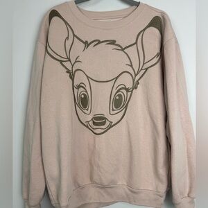 Disney Bambi Blush Pink Oversized Graphic Sweatshirt Women’s M
